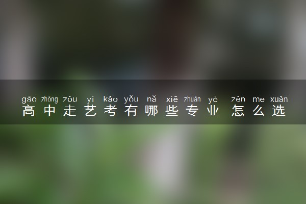 高中走艺考有哪些专业 怎么选专业
