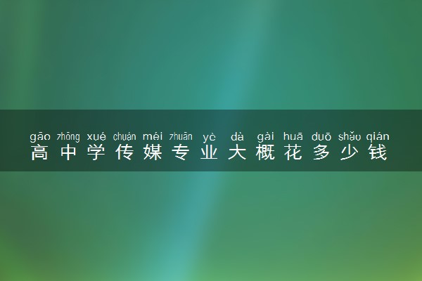 高中学传媒专业大概花多少钱 如何准备艺考传媒