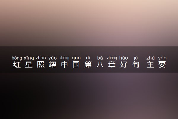 红星照耀中国第八章好句 主要内容是什么