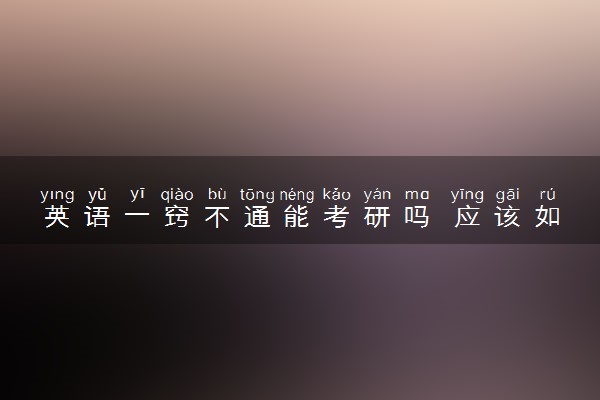 英语一窍不通能考研吗 应该如何备考