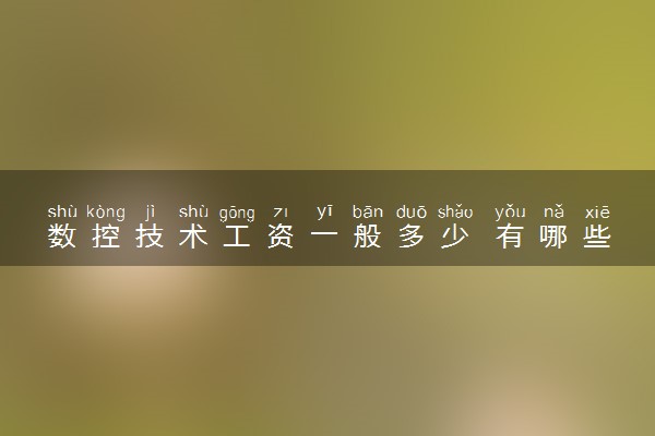 数控技术工资一般多少 有哪些就业方向