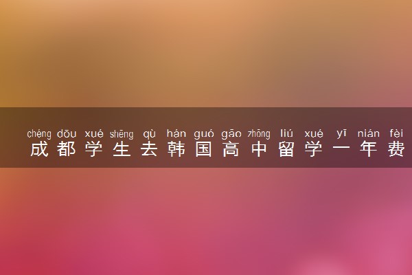 成都学生去韩国高中留学一年费用大概多少钱
