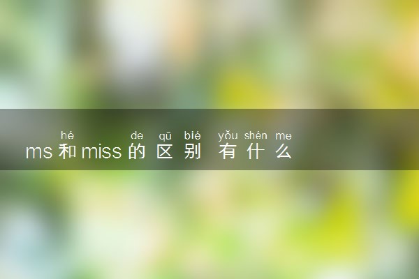 ms和miss的区别 有什么不同
