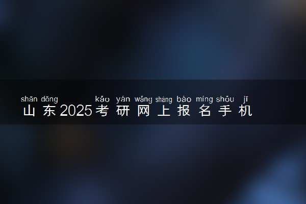 山东2025考研网上报名手机端入口 报名流程是什么