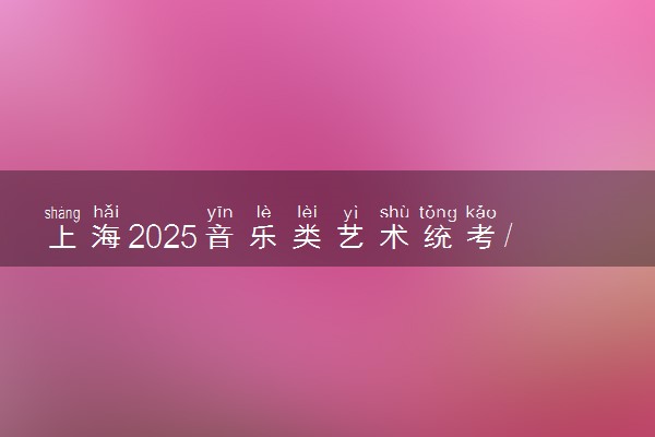 上海2025音乐类艺术统考/联考哪天考试 考完后多久出分