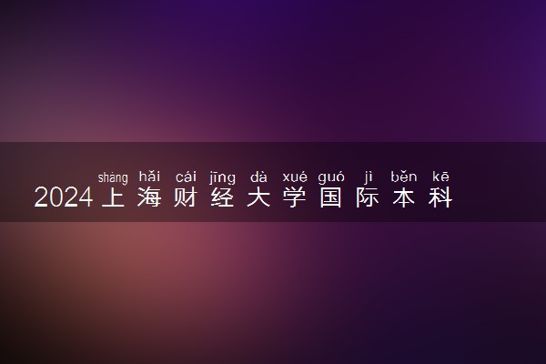 2024上海财经大学国际本科项目好吗 是可靠的吗
