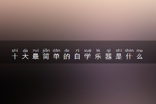 十大最简单的自学乐器是什么 哪些好学易上手
