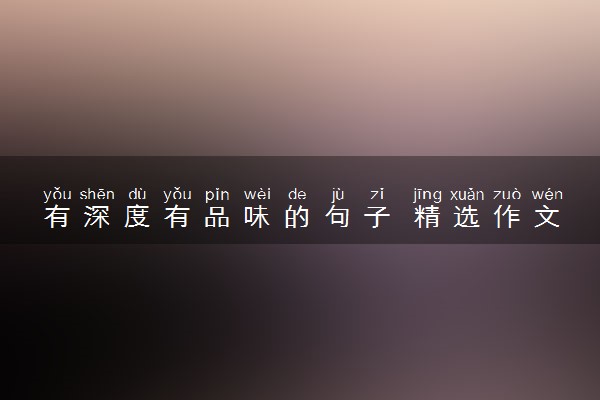 有深度有品味的句子 精选作文素材摘抄