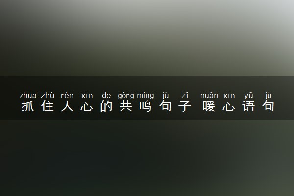 抓住人心的共鸣句子 暖心语句摘抄