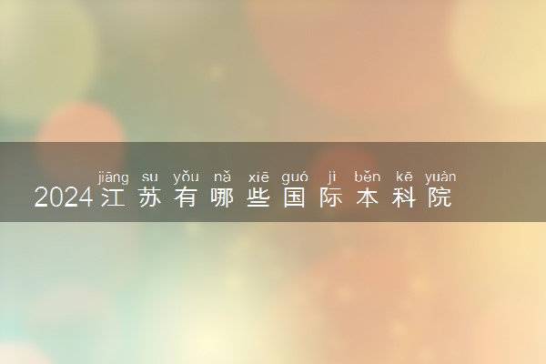 2024江苏有哪些国际本科院校 读完好就业吗