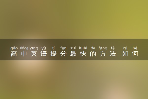 高中英语提分最快的方法 如何快速提高成绩