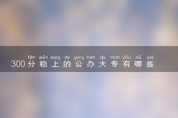 300分稳上的公办大专有哪些 报考哪所院校好