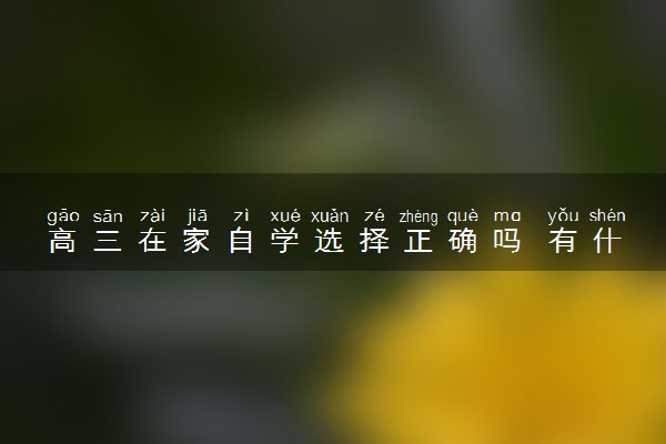 高三在家自学选择正确吗 有什么优势