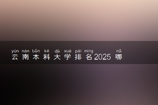 云南本科大学排名2025 哪些院校实力强