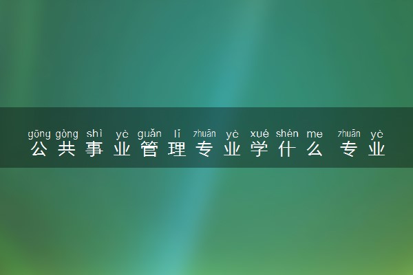 公共事业管理专业学什么 专业课程有哪些