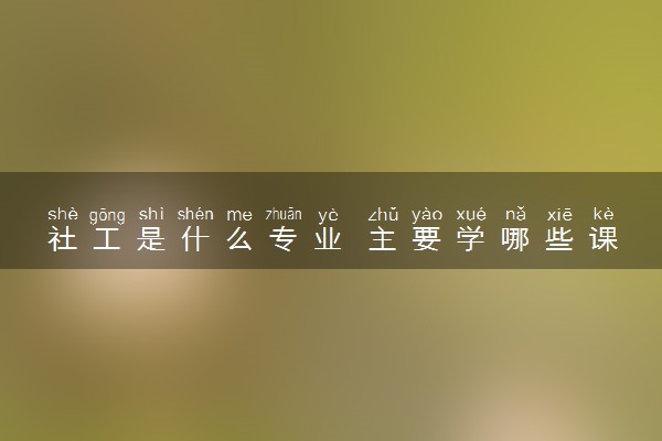 社工是什么专业 主要学哪些课程