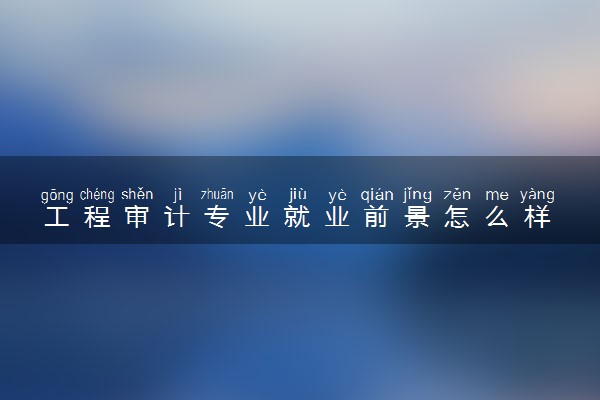 工程审计专业就业前景怎么样 毕业能做什么