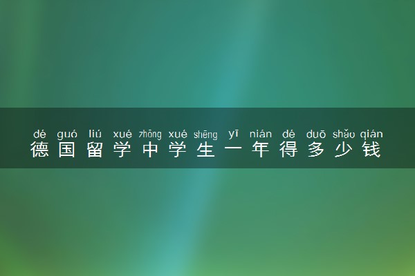 德国留学中学生一年得多少钱 是真的免费吗