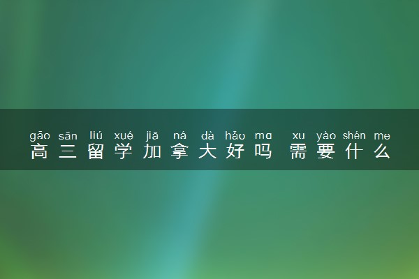 高三留学加拿大好吗 需要什么条件
