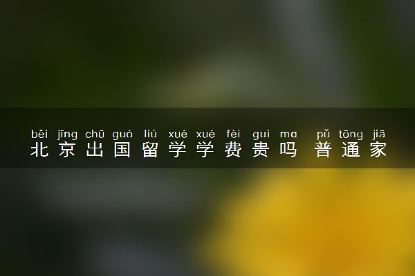 北京出国留学学费贵吗 普通家庭承担的起吗