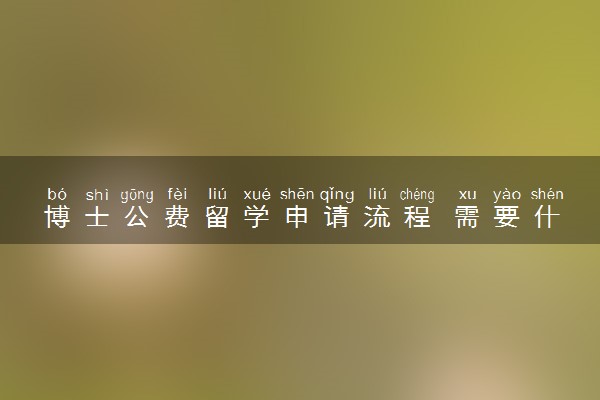 博士公费留学申请流程 需要什么条件