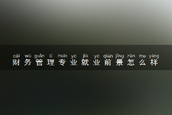 财务管理专业就业前景怎么样 能做什么工作