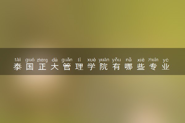 泰国正大管理学院有哪些专业 什么专业好