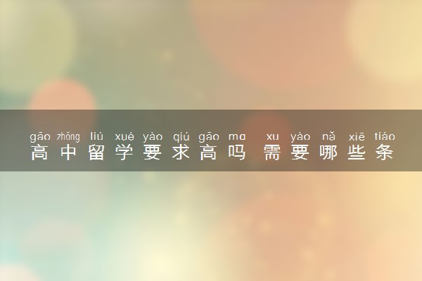 高中留学要求高吗 需要哪些条件和要求