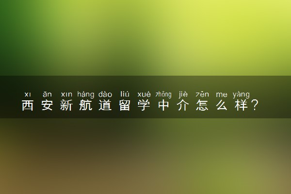 西安新航道留学中介怎么样？