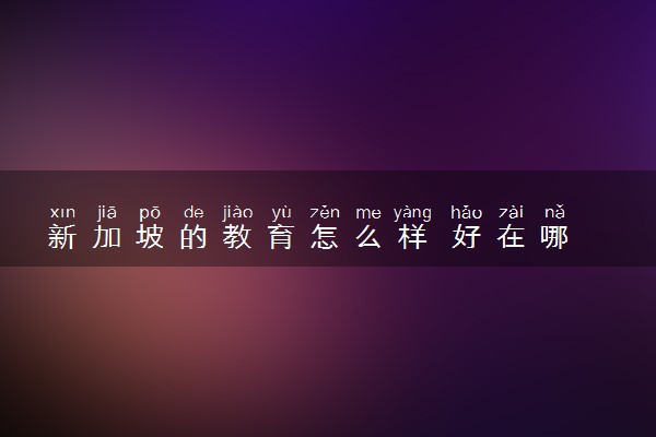 新加坡的教育怎么样 好在哪