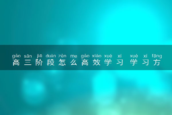 高三阶段怎么高效学习 学习方法与技巧有哪些