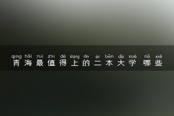 青海最值得上的二本大学 哪些院校比较好