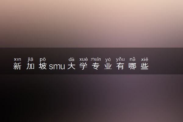 新加坡smu大学专业有哪些 值得去读吗