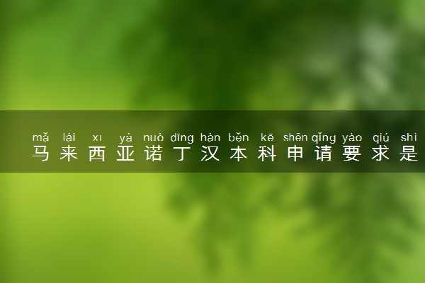马来西亚诺丁汉本科申请要求是什么 压分吗