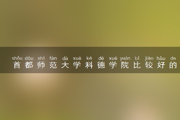 首都师范大学科德学院比较好的专业 哪些专业好就业