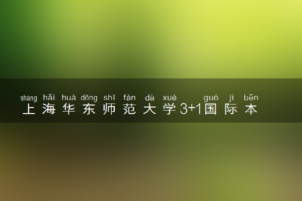 上海华东师范大学3+1国际本科项目招生简章