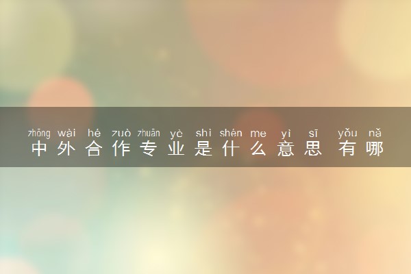 中外合作专业是什么意思 有哪些优势