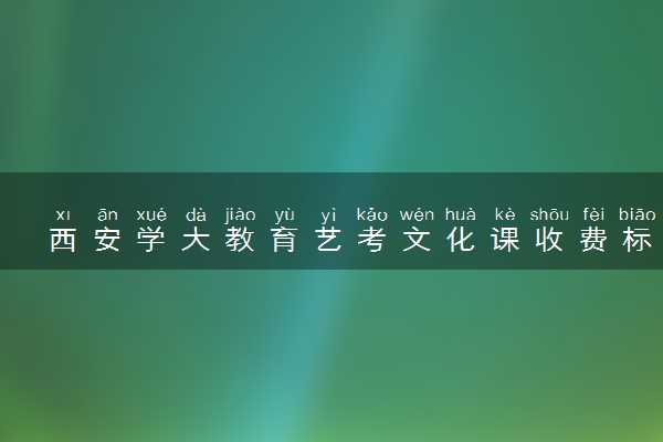 西安学大教育艺考文化课收费标准