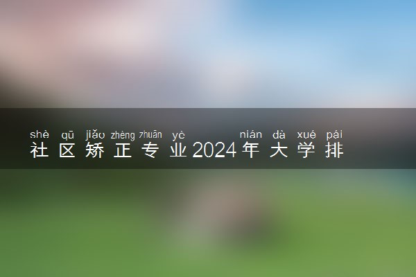 社区矫正专业2024年大学排名 最好的大学排行榜