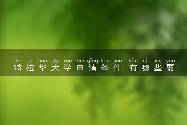 特拉华大学申请条件 有哪些要求