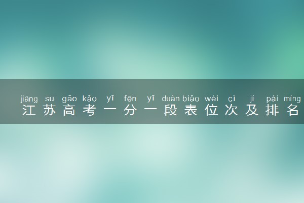 江苏高考一分一段表位次及排名完整版（2025年参考）