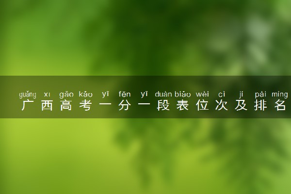 广西高考一分一段表位次及排名完整版（2025年参考）