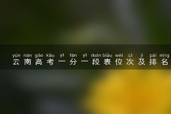 云南高考一分一段表位次及排名完整版（2025年参考）