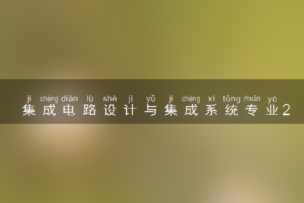 集成电路设计与集成系统专业2024年大学排名 最好的大学排行榜