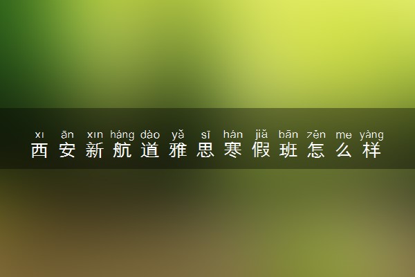 西安新航道雅思寒假班怎么样 好不好