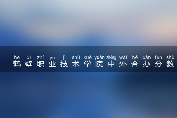 鹤壁职业技术学院中外合办分数线 2025多少分能录取