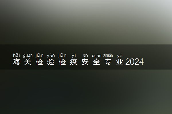 海关检验检疫安全专业2024年大学排名 最好的大学排行榜