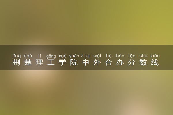 荆楚理工学院中外合办分数线 2025多少分能录取