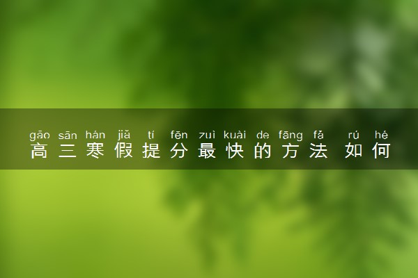 高三寒假提分最快的方法 如何高效复习