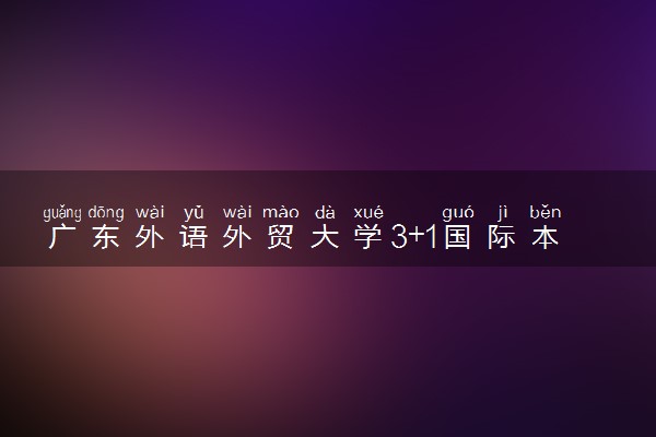 广东外语外贸大学3+1国际本科学费一年多少钱